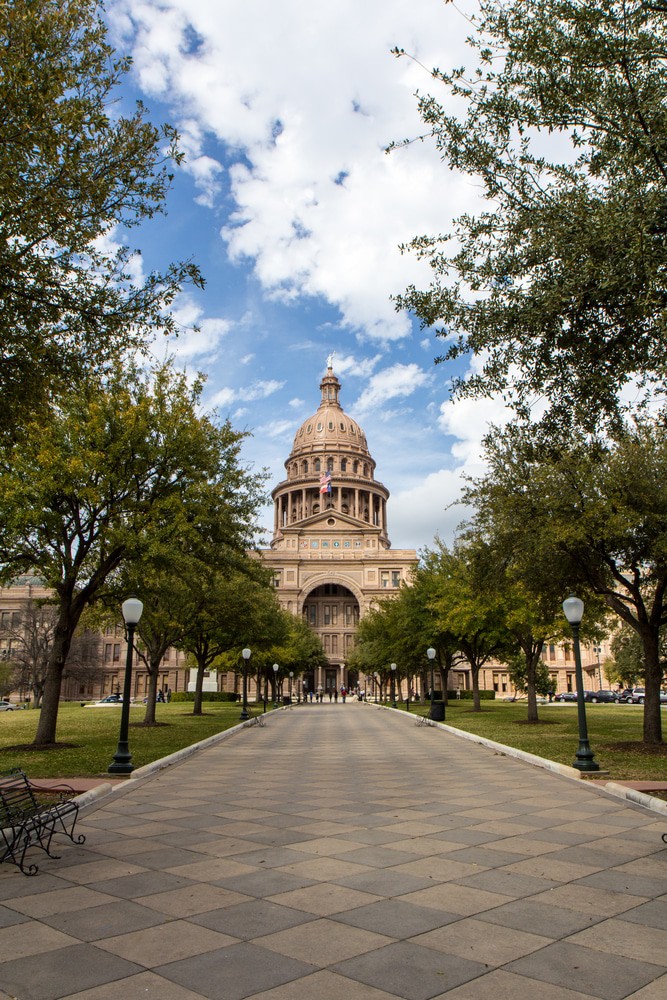 Congress Ave And Texas State Capitol