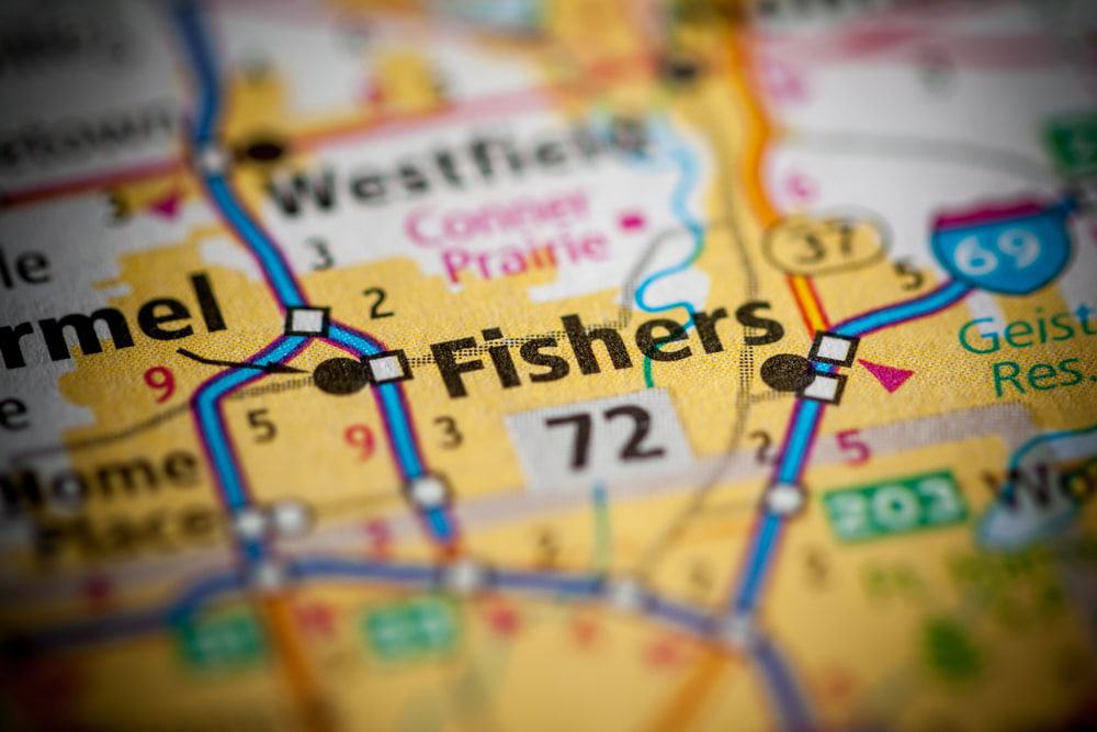 Fishers, Indiana on Map