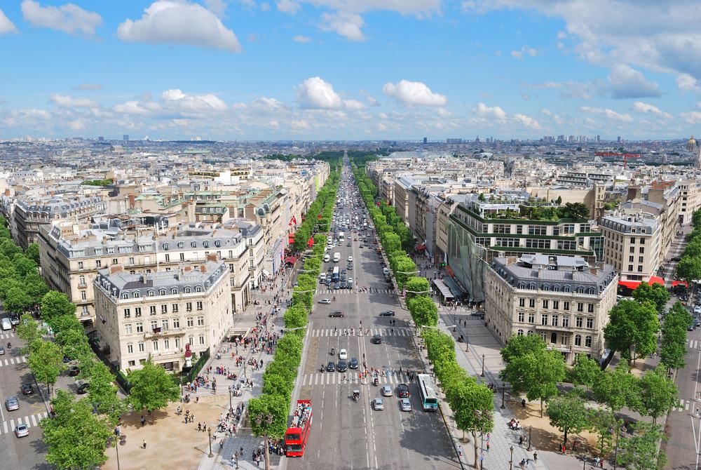 View of the Champs Elysees from the Arc de Triomphe