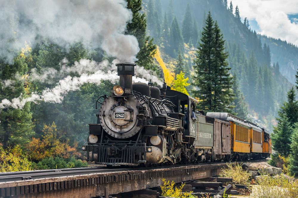 Restored steam train of Durango & Silverton