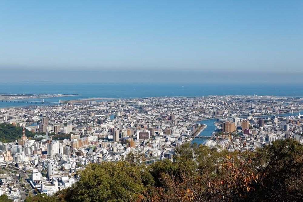 Tokushima from Mount Bizan