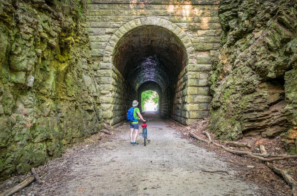 MKT tunnel on Katy Trail near Rocheport, Missouri