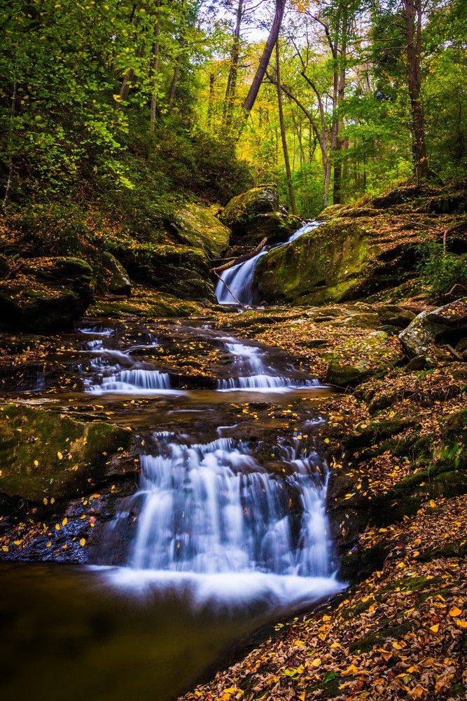 Waterfall on Oakland Run, in York County, Pennsylvania