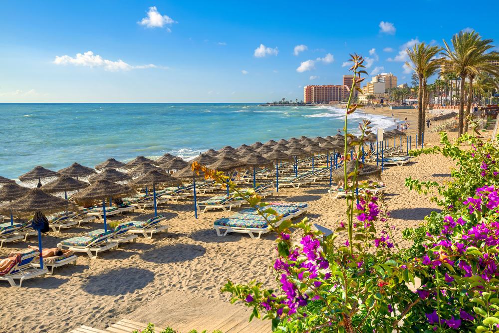 Beach in Benalmadena, Costa del Sol, Spain