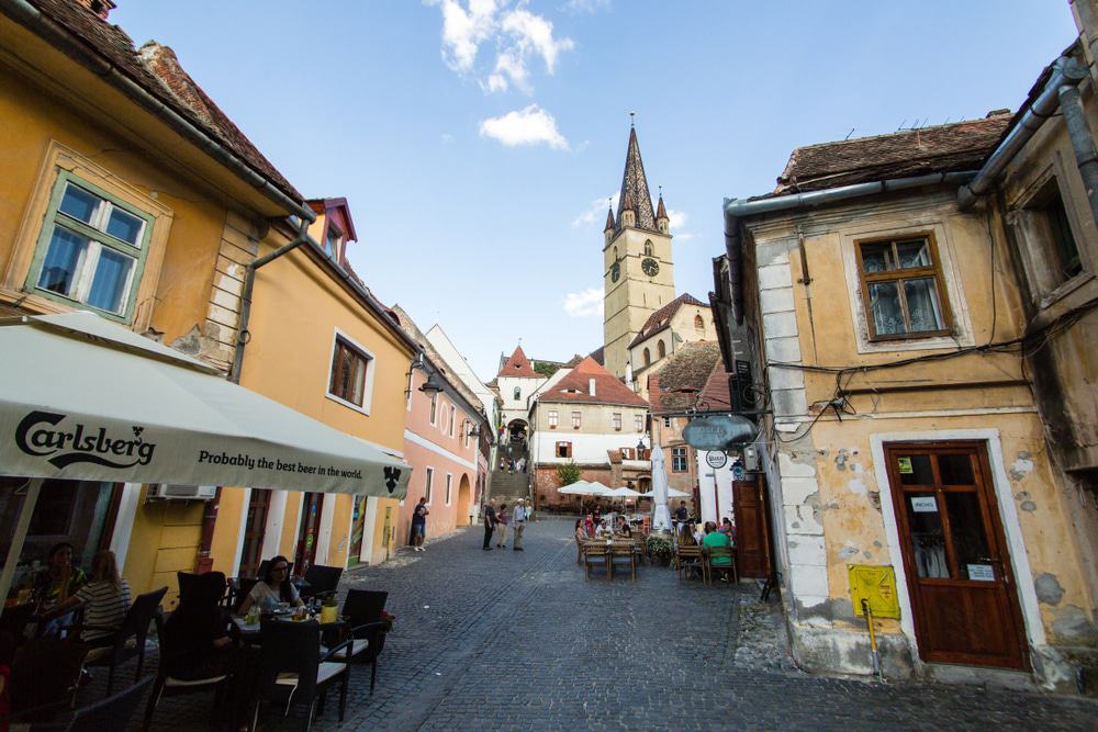 Street in Lower Town, Sibiu