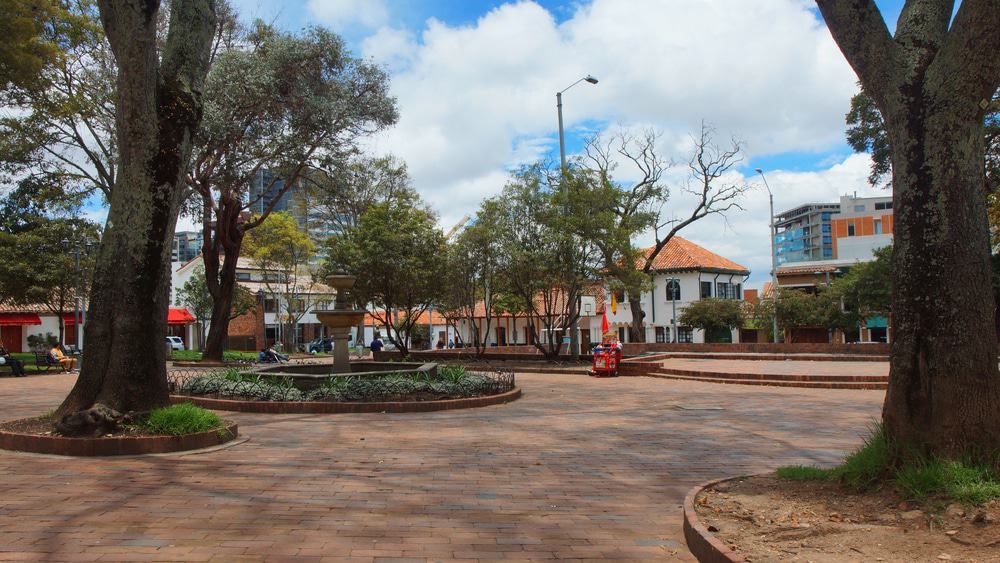 Central park of Usaquen, Bogota
