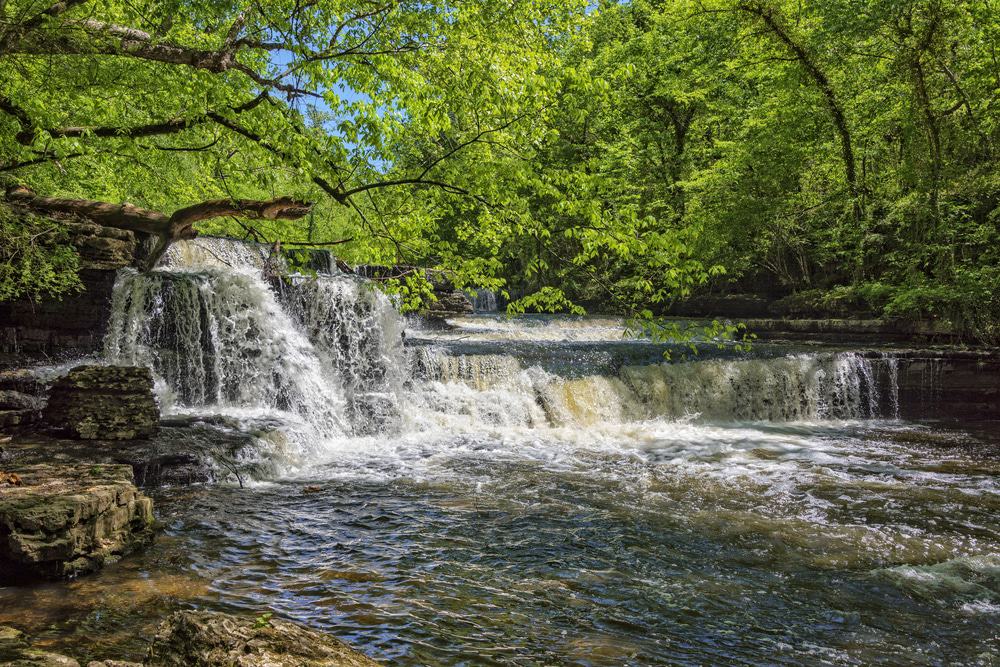 Step Falls At Old Stone Fort State Park In Manchester Tennessee