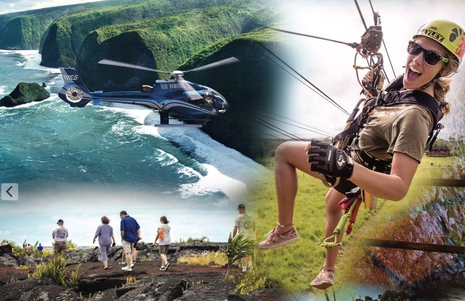 Helicopter, Zip-Line & Volcano Tour