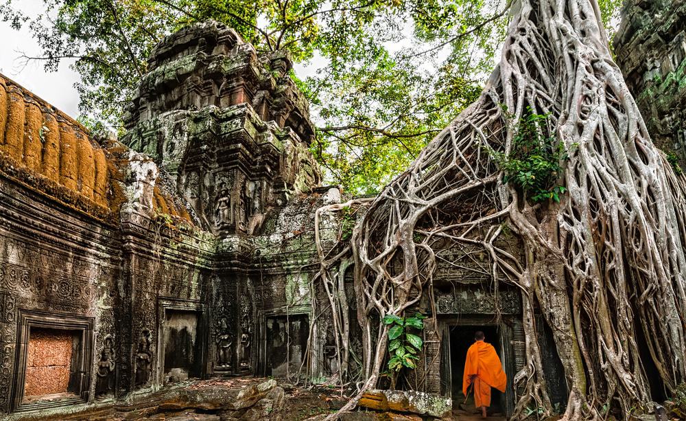 Buddhist monk at Angkor Wat