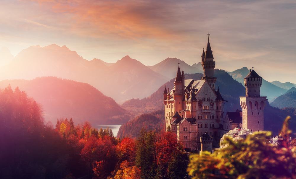 Neuschwanstein Castle during Sunset