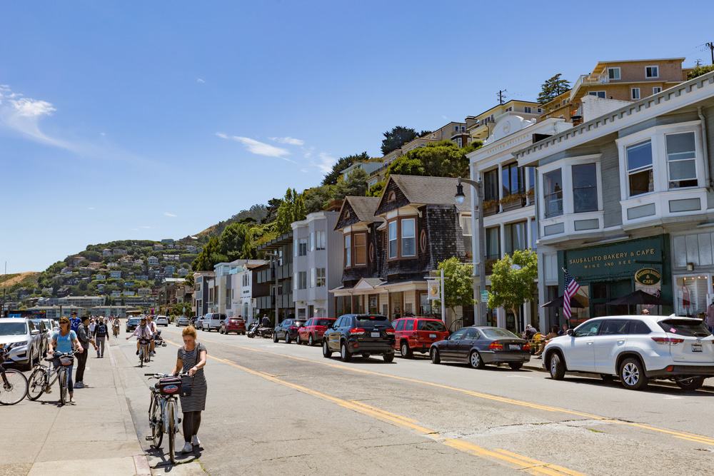 Bridgeway street in the city of Sausalito