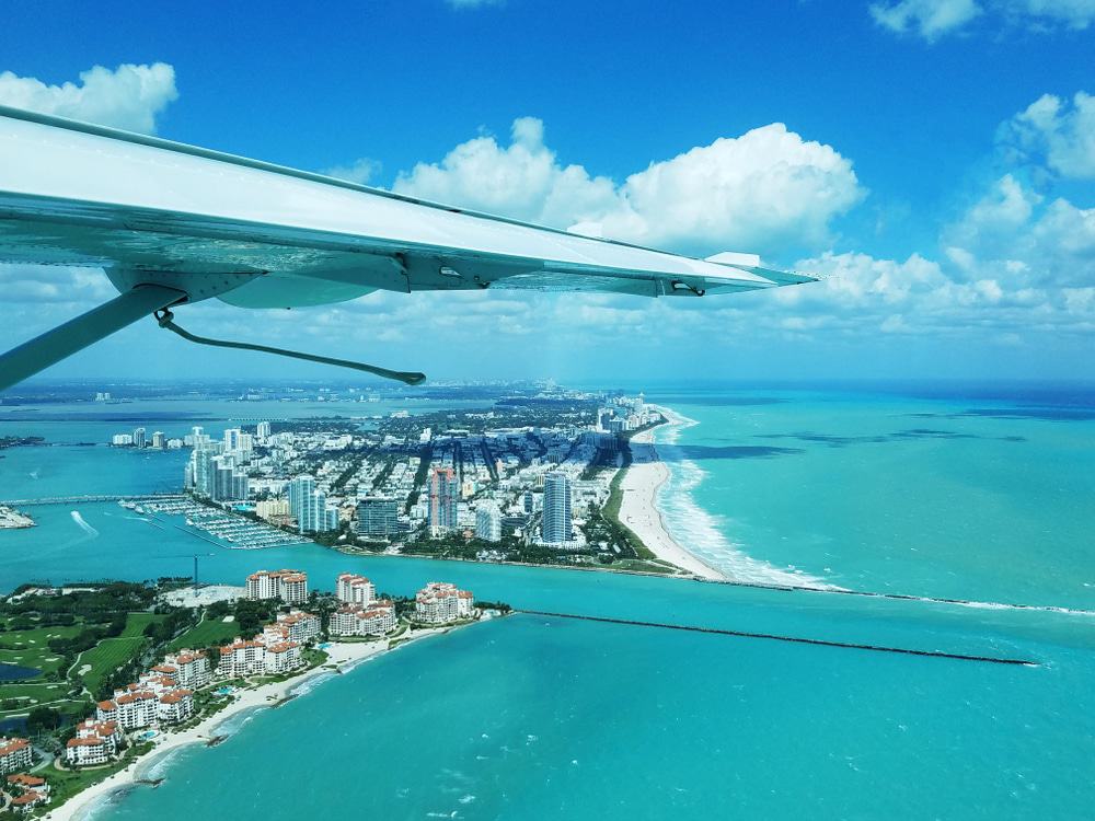 Seaplane over Miami Beach