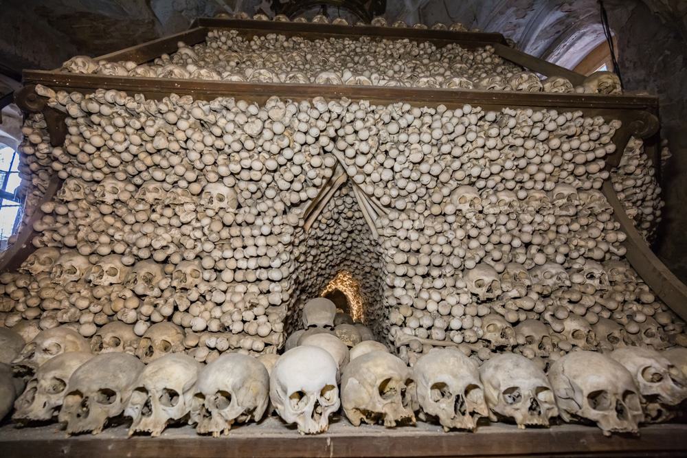 Inside of the Kutná Hora Bone Church