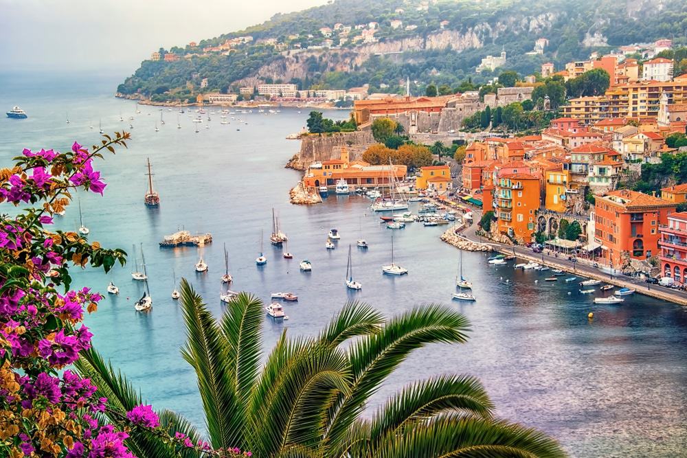 Coastline of Villefranche sur Mer between Nice and Monaco