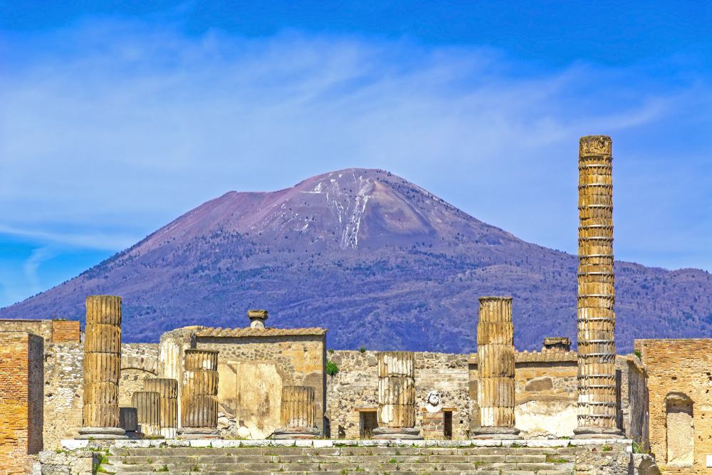 Mount Vesuvius from Pompeii