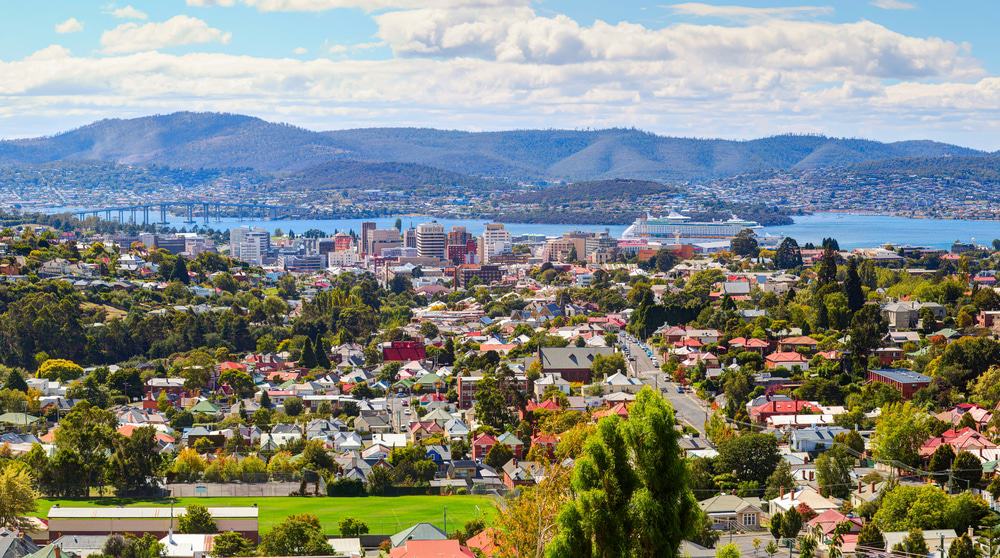 Aerial view of Hobart City