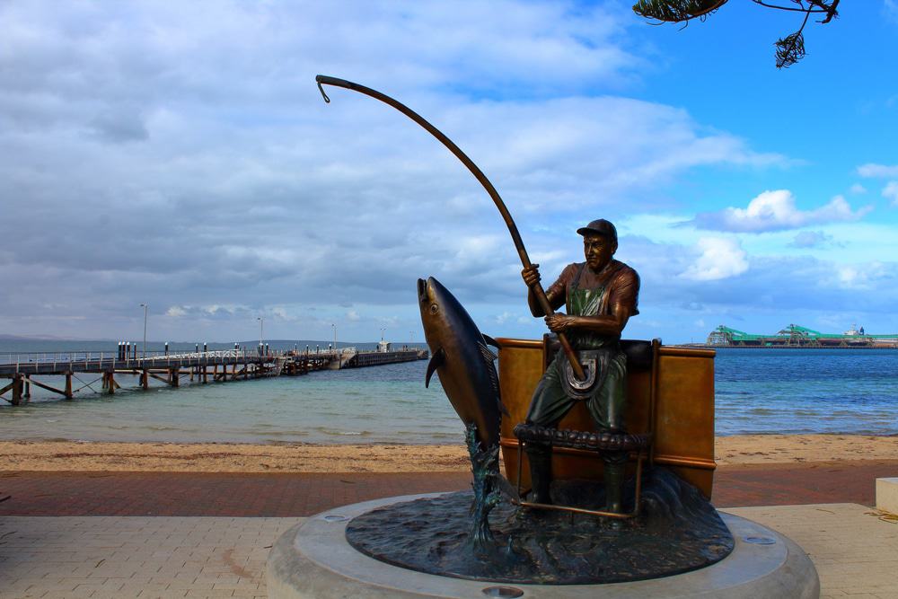 Tuna Poler Statue In Port Lincoln
