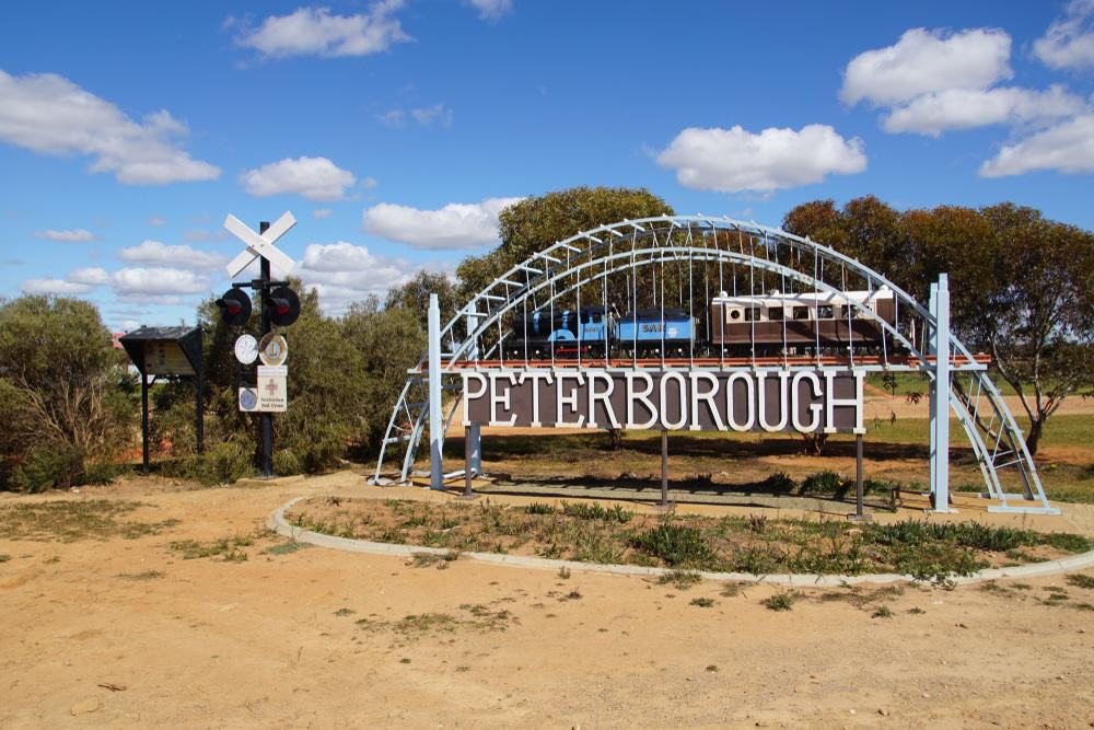 Peterborough Entry Sign On The Heritage Rail Trail
