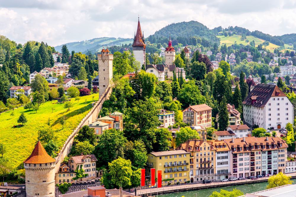 Top View on the Old Town of Lucerne