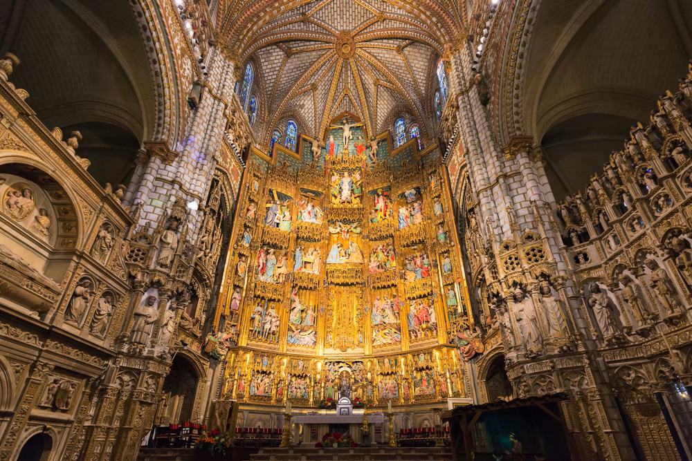 Interior of Cathedral of Saint Mary in Toledo