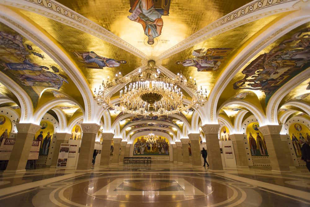 Interior of the Saint Sava cathedral in Belgrade