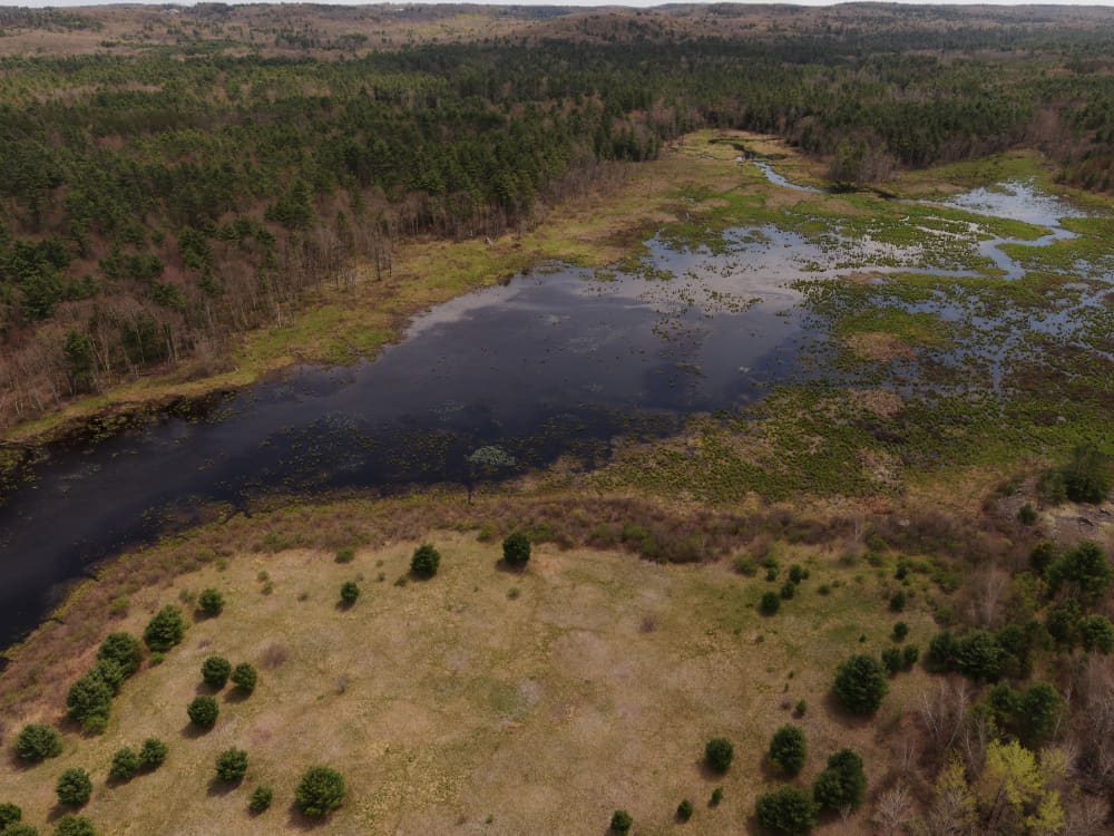 River running through Rutland prison camp in Rutland Massachusetts