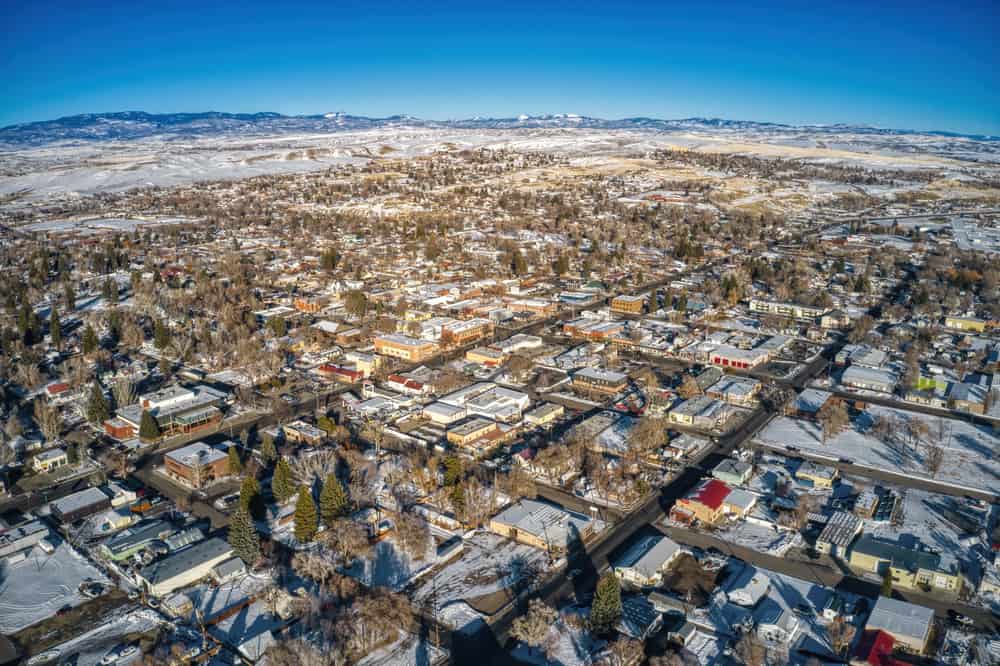 Aerial View of Craig, Colorado during Winter