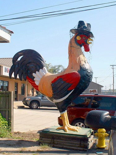 Giant Rooster in a Top Hat
