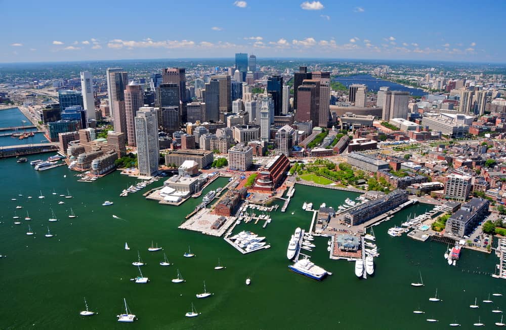 Aerial view of Boston