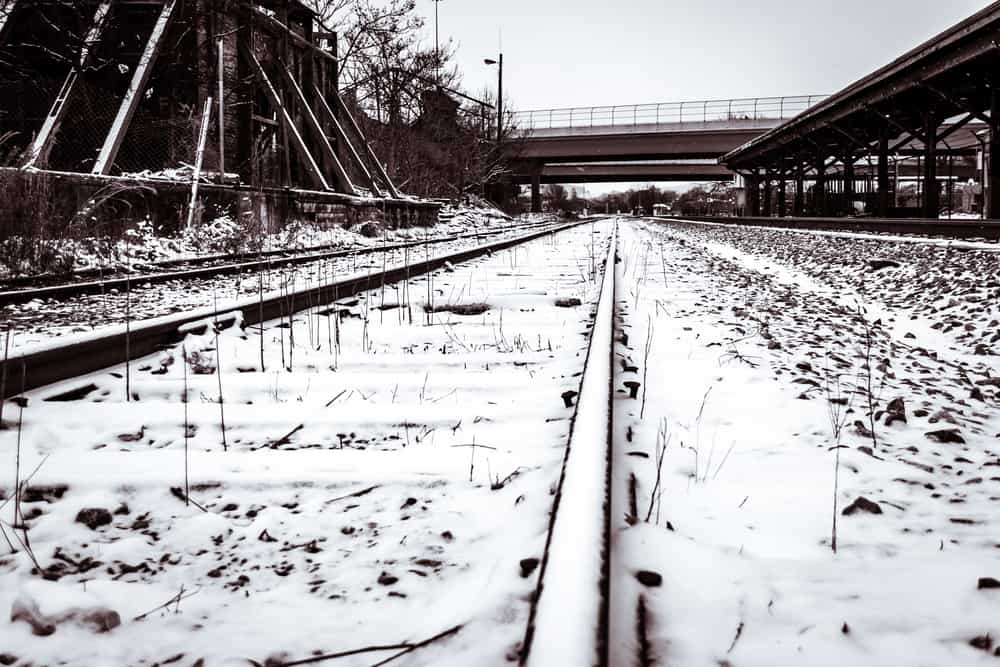 Tracks behind the North Alabama Railroad Museum