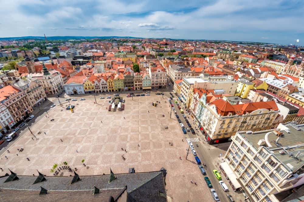 View from St Bartholomew's Cathedral over Republic Square