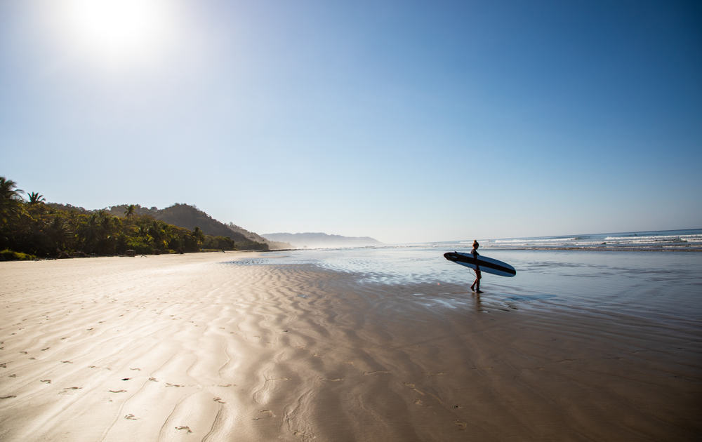 Surfing in the morning at Santa Teresa